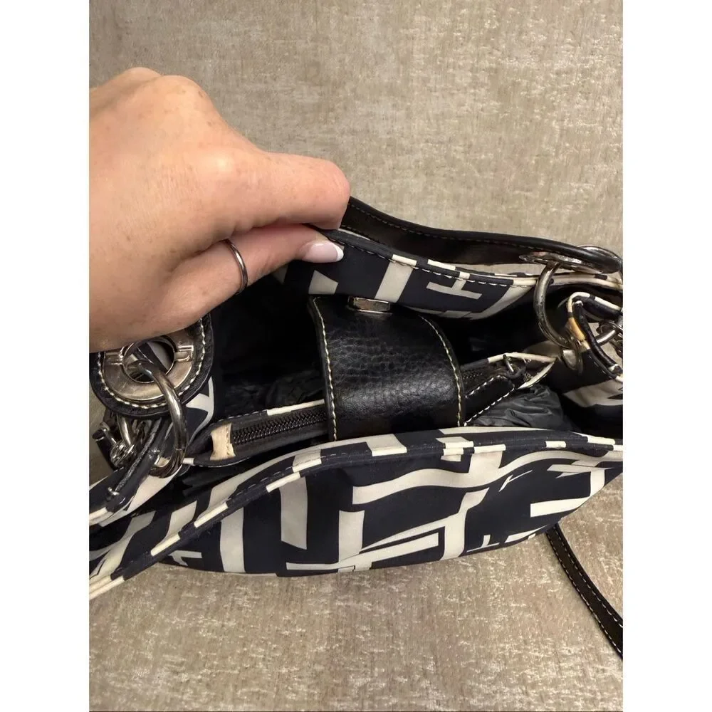 Tommy Hilfiger Women's Monogram Leather Canvas Crossbody Shoulder Bag Multicolor